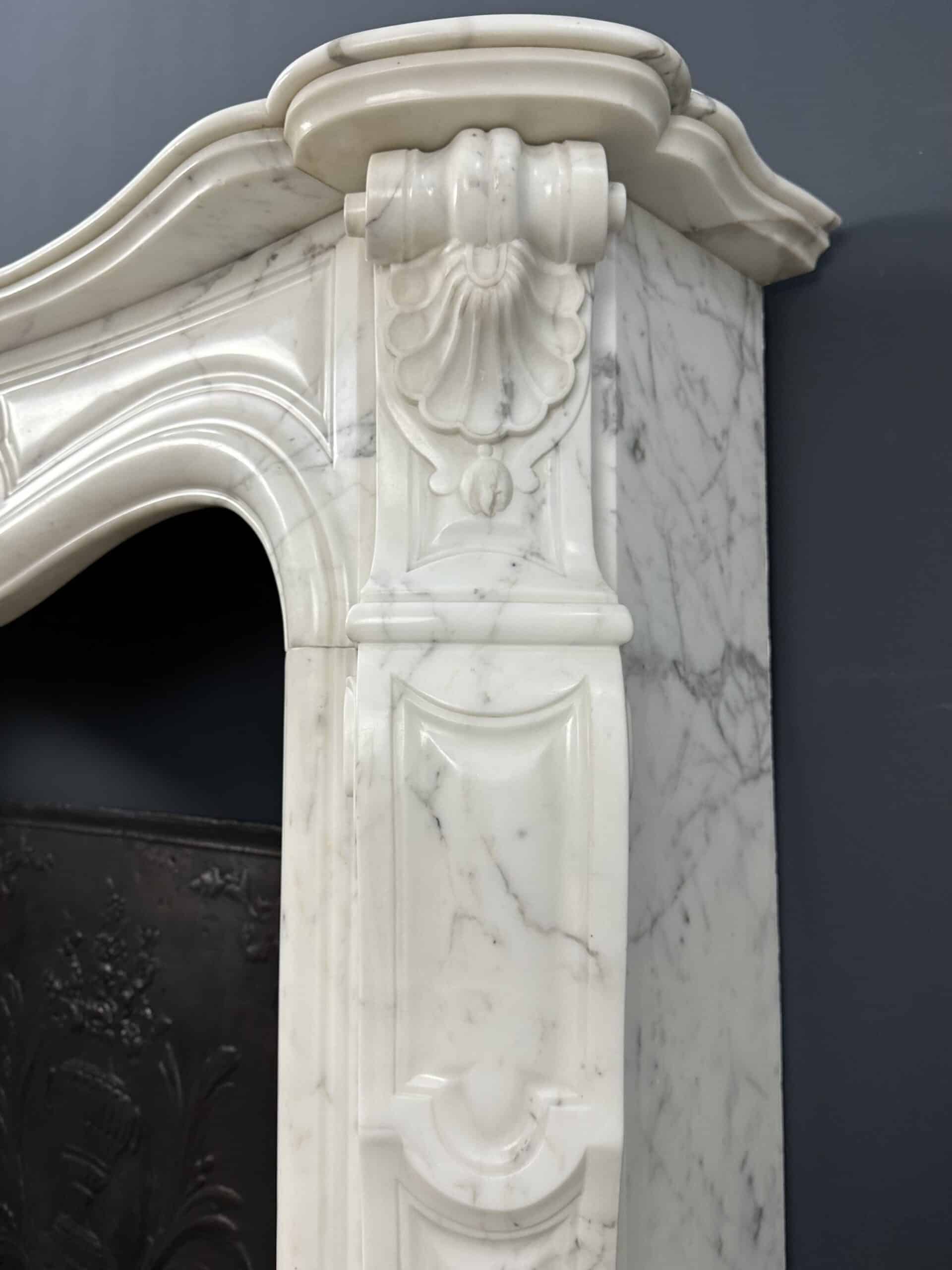 White antique Rococo Fireplace