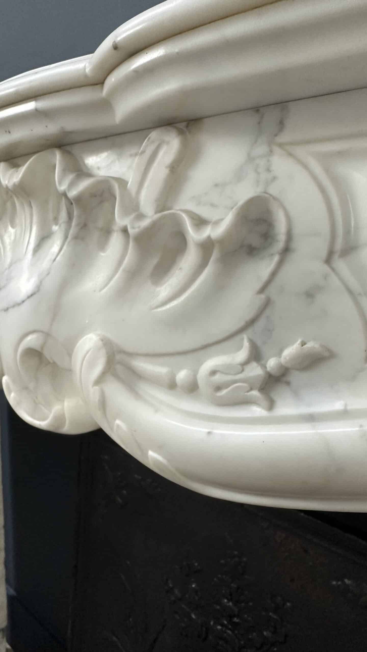 White antique Rococo Fireplace