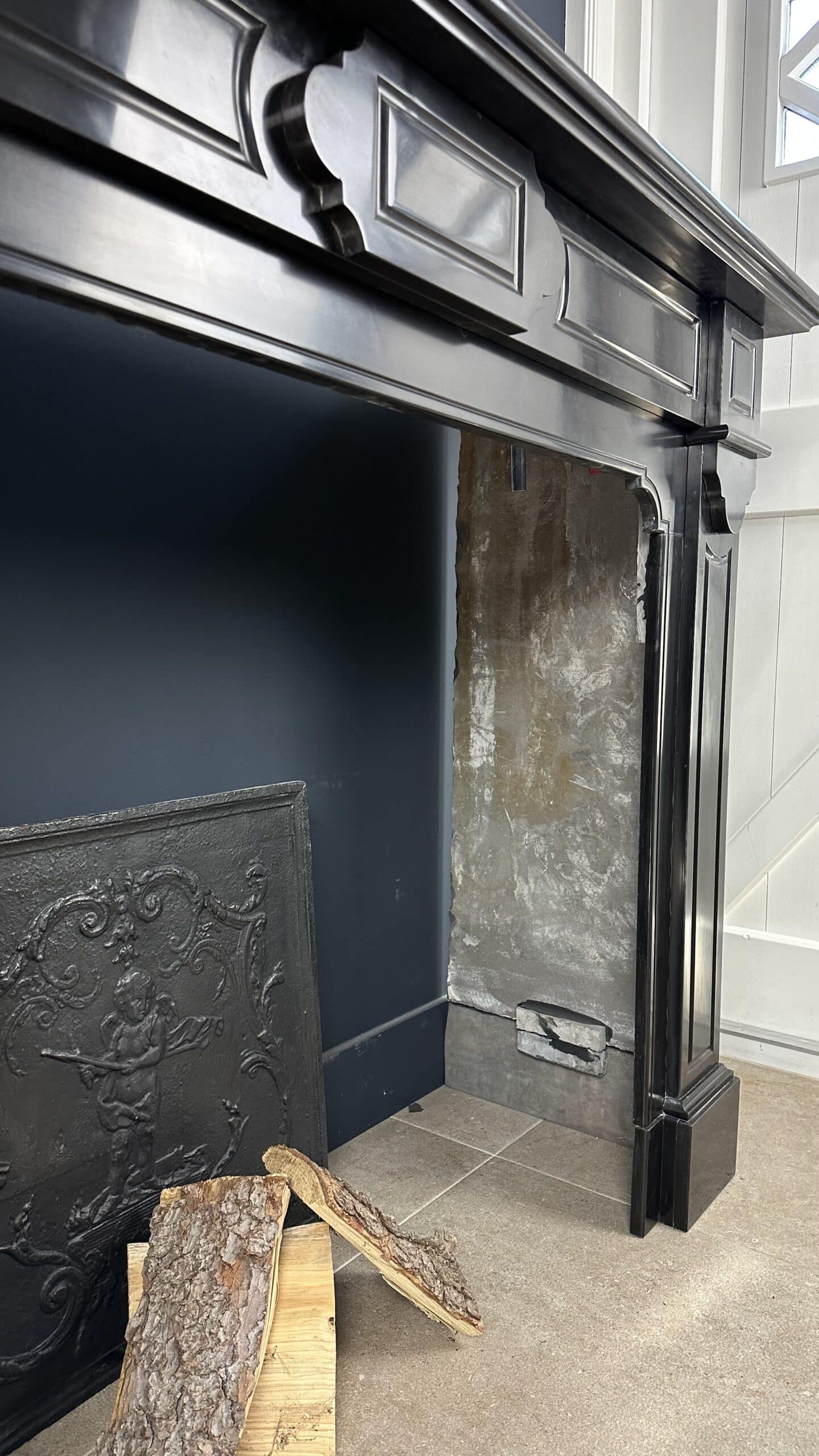 Antieke schouw mantel marmer fireplace haard