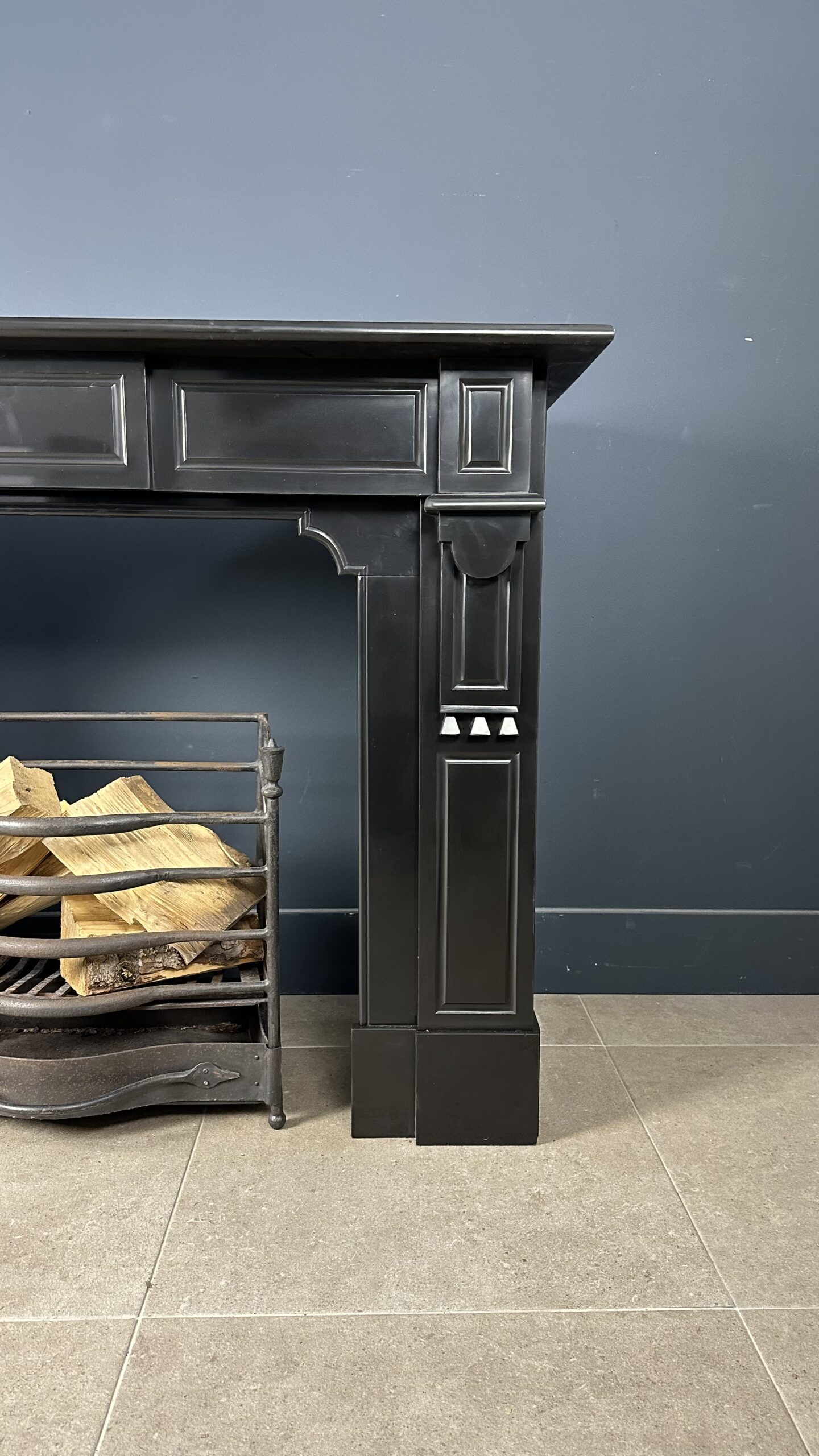 Antique Circular Black Marble Fireplace - Image 2