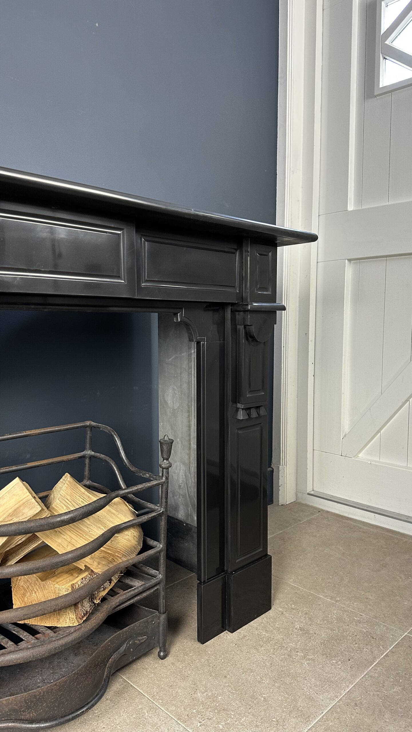 Antique Circular Black Marble Fireplace - Image 10
