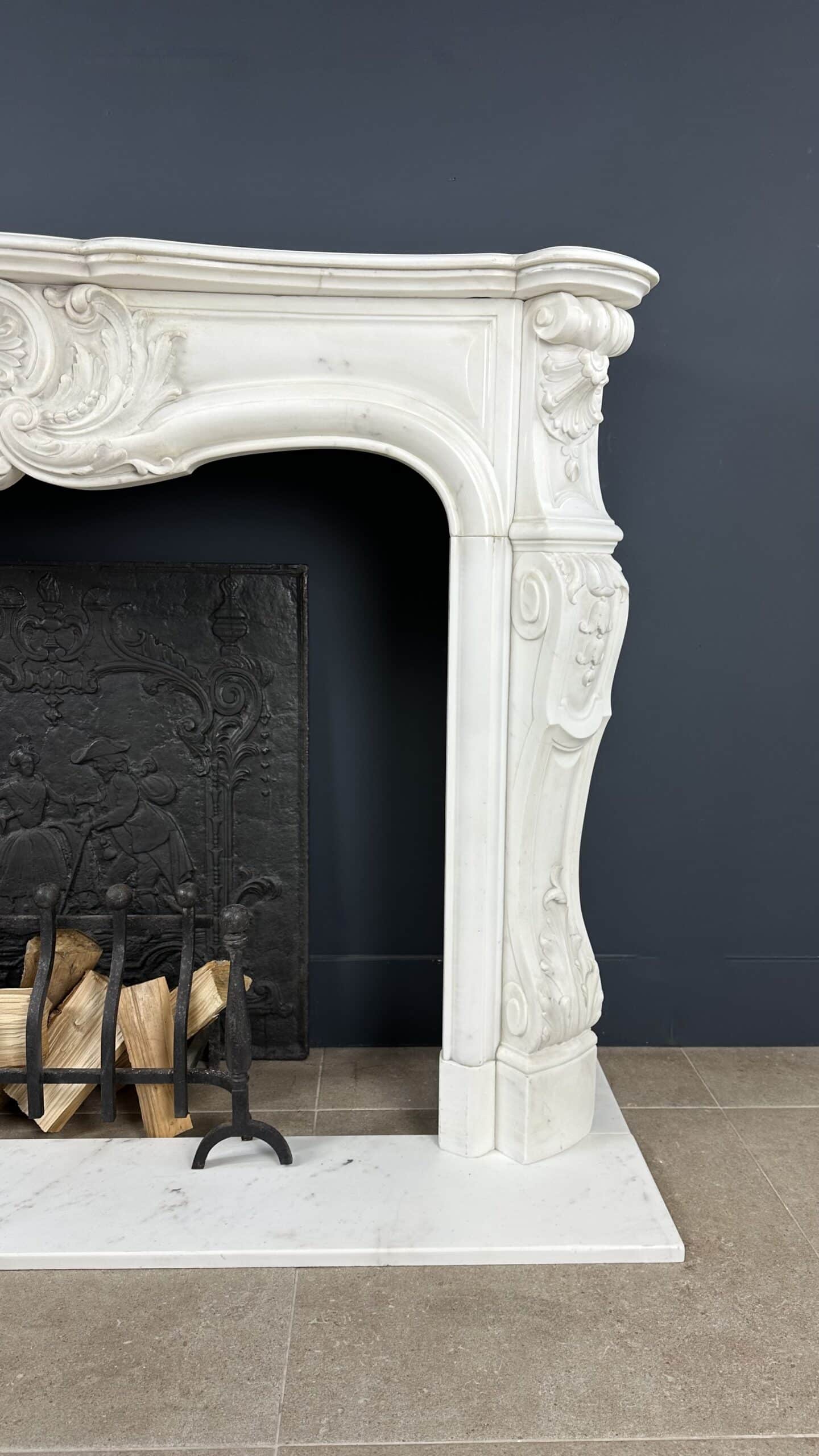 Antieke Franse Schelp Schouw Antqiue Marble Fireplace