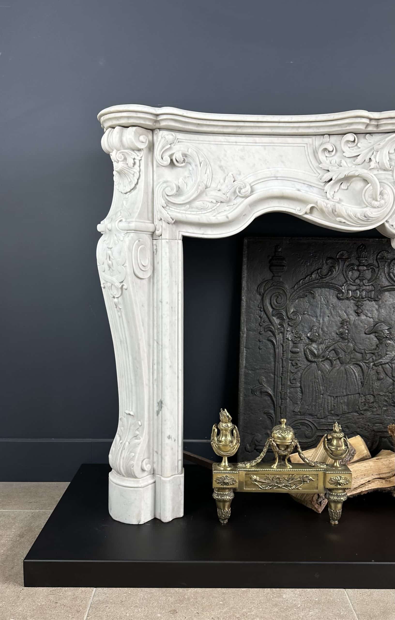 Antieke schouw wit Louis XV