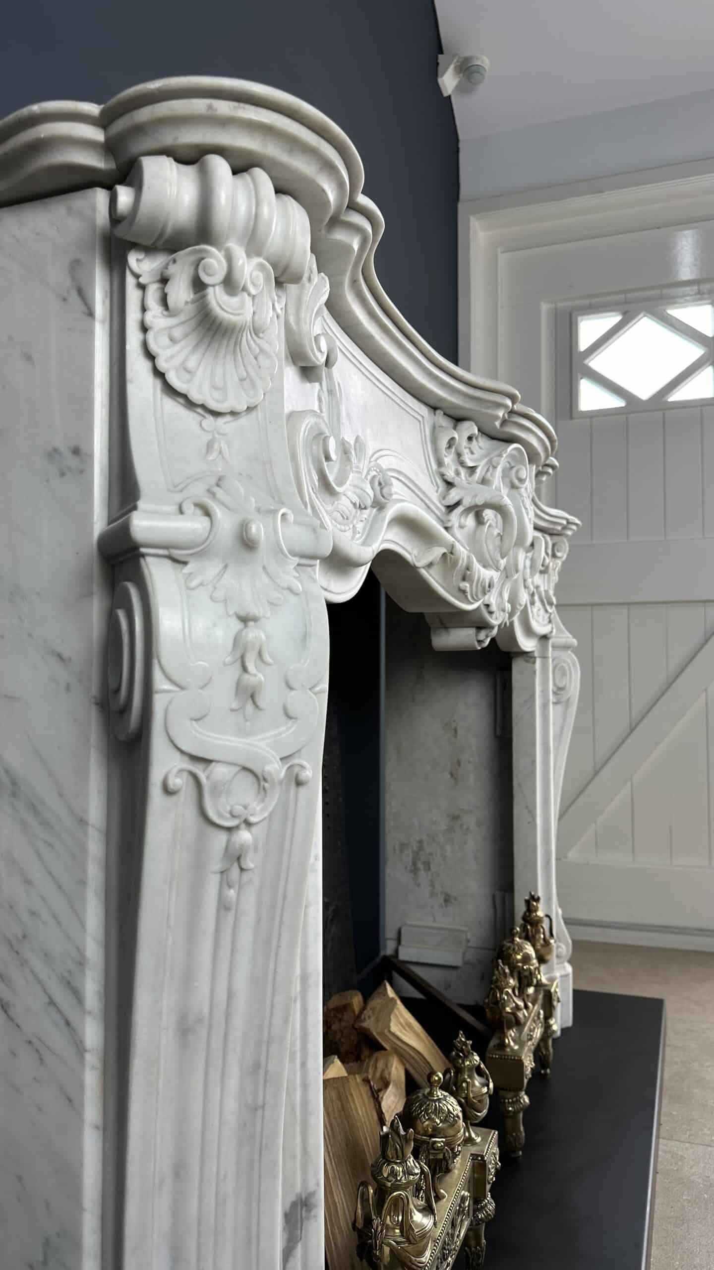 Antieke schouw wit Louis XV