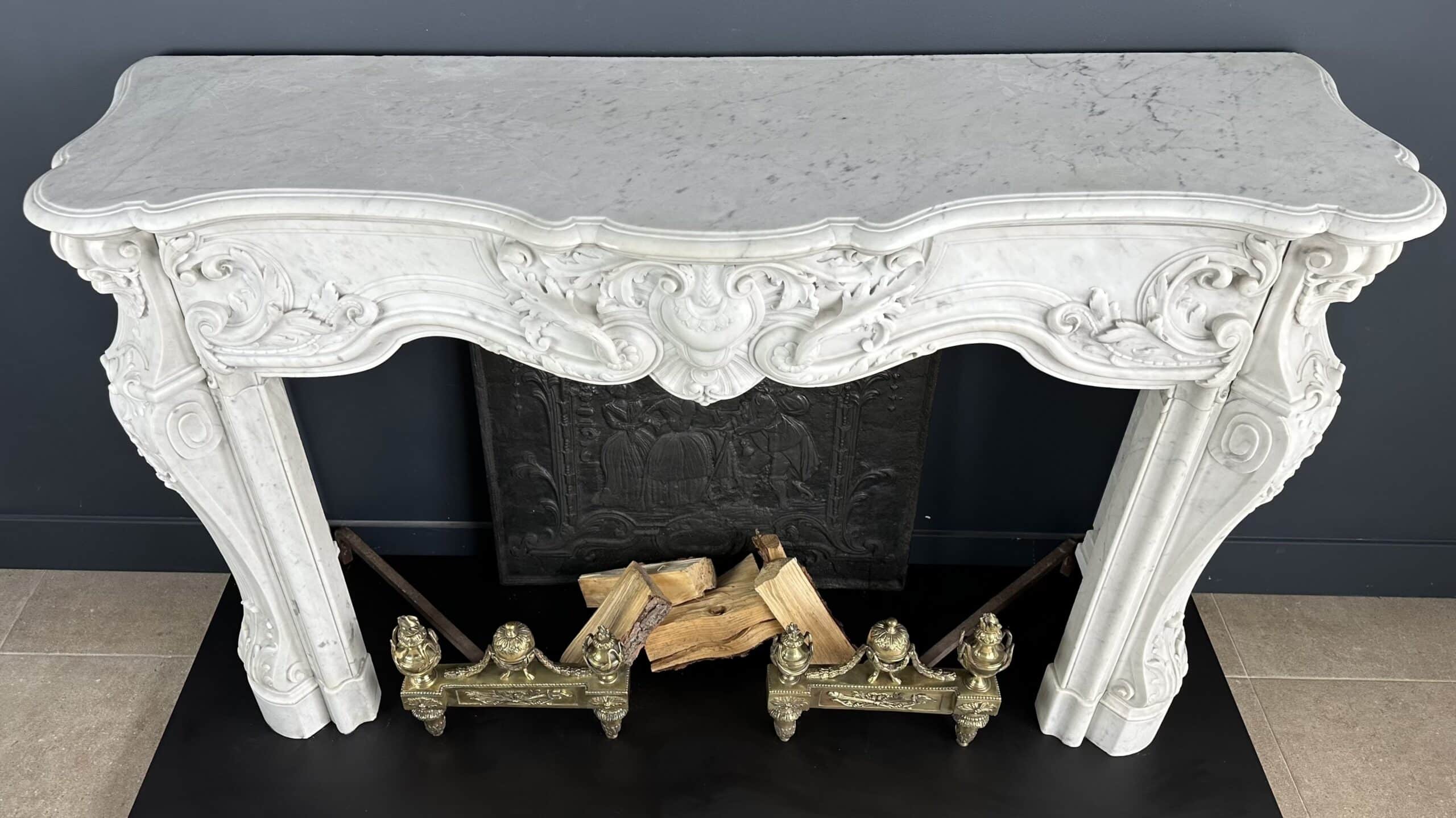 Antieke schouw wit Louis XV