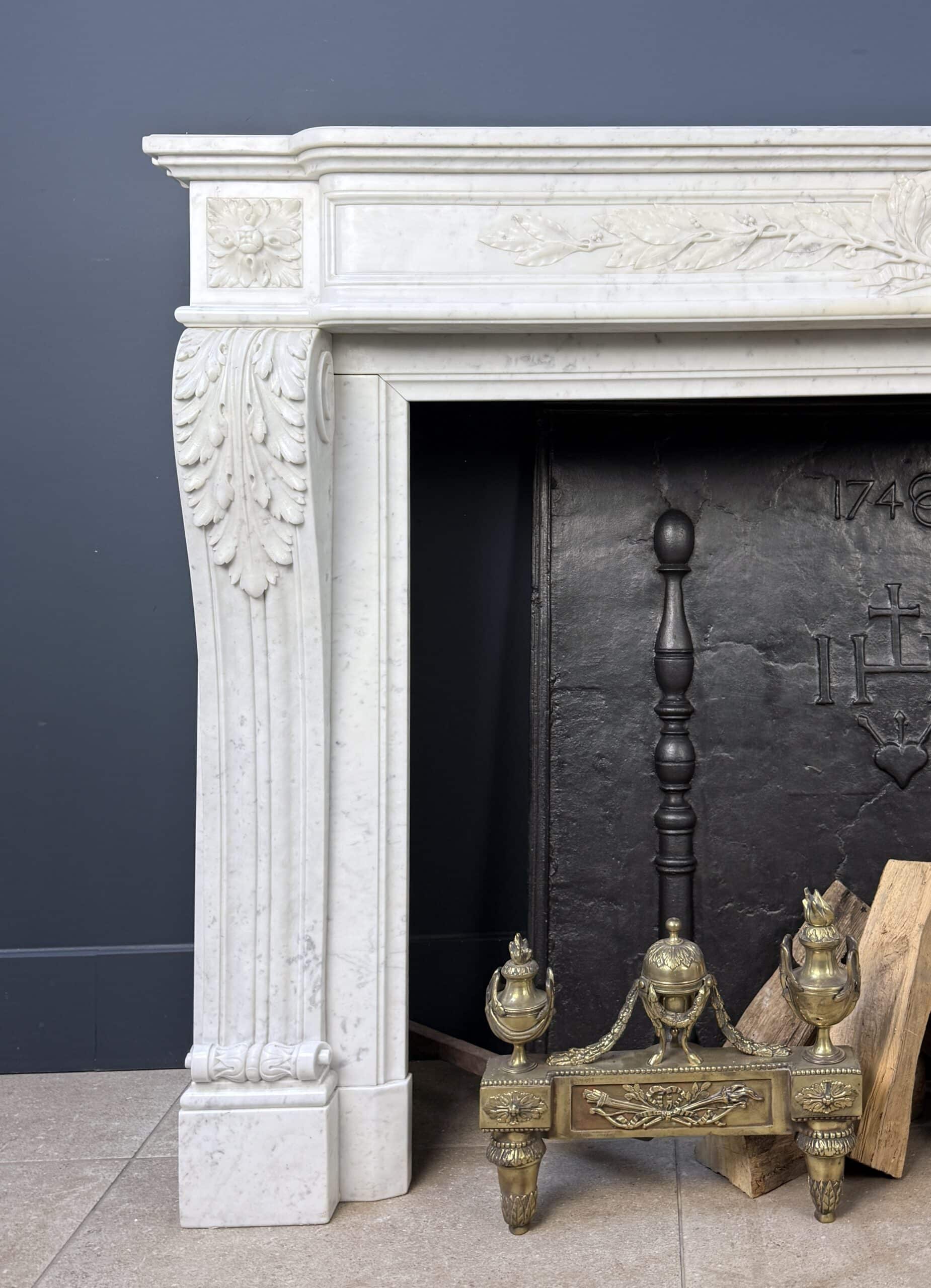 vPrachtige Luxe Franse Front Schouw Carrara Marmer