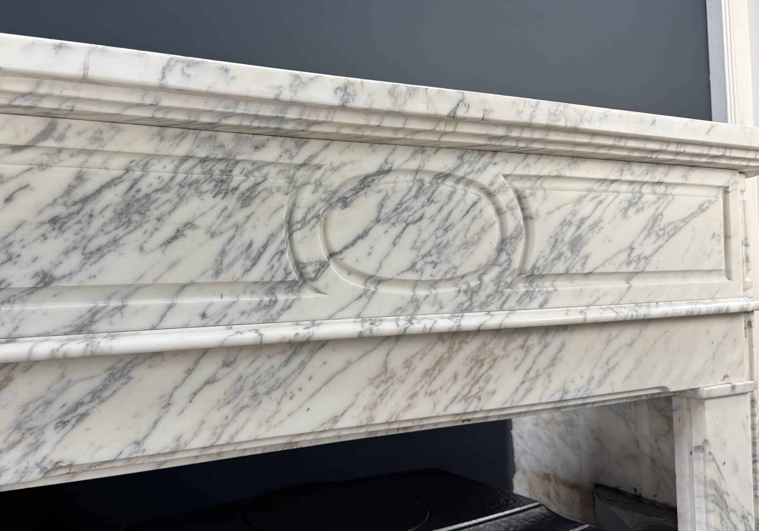 Antieke artdeco schouw mantel wit
