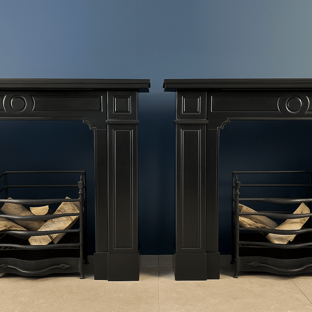 Set van twee Zwart Elegante Antieke Omloop Schouwen