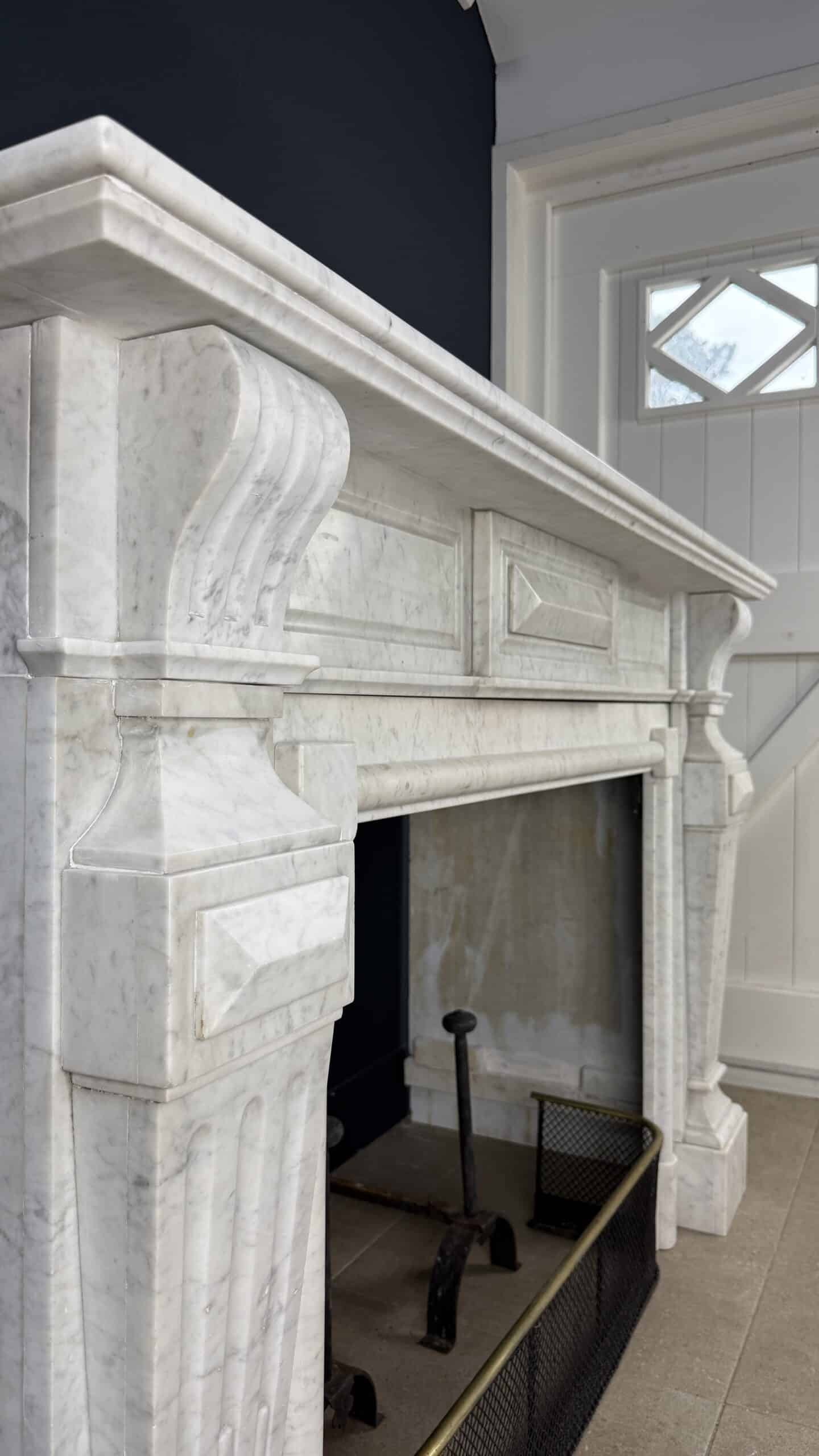antieke xxl schouw Carrara marmer