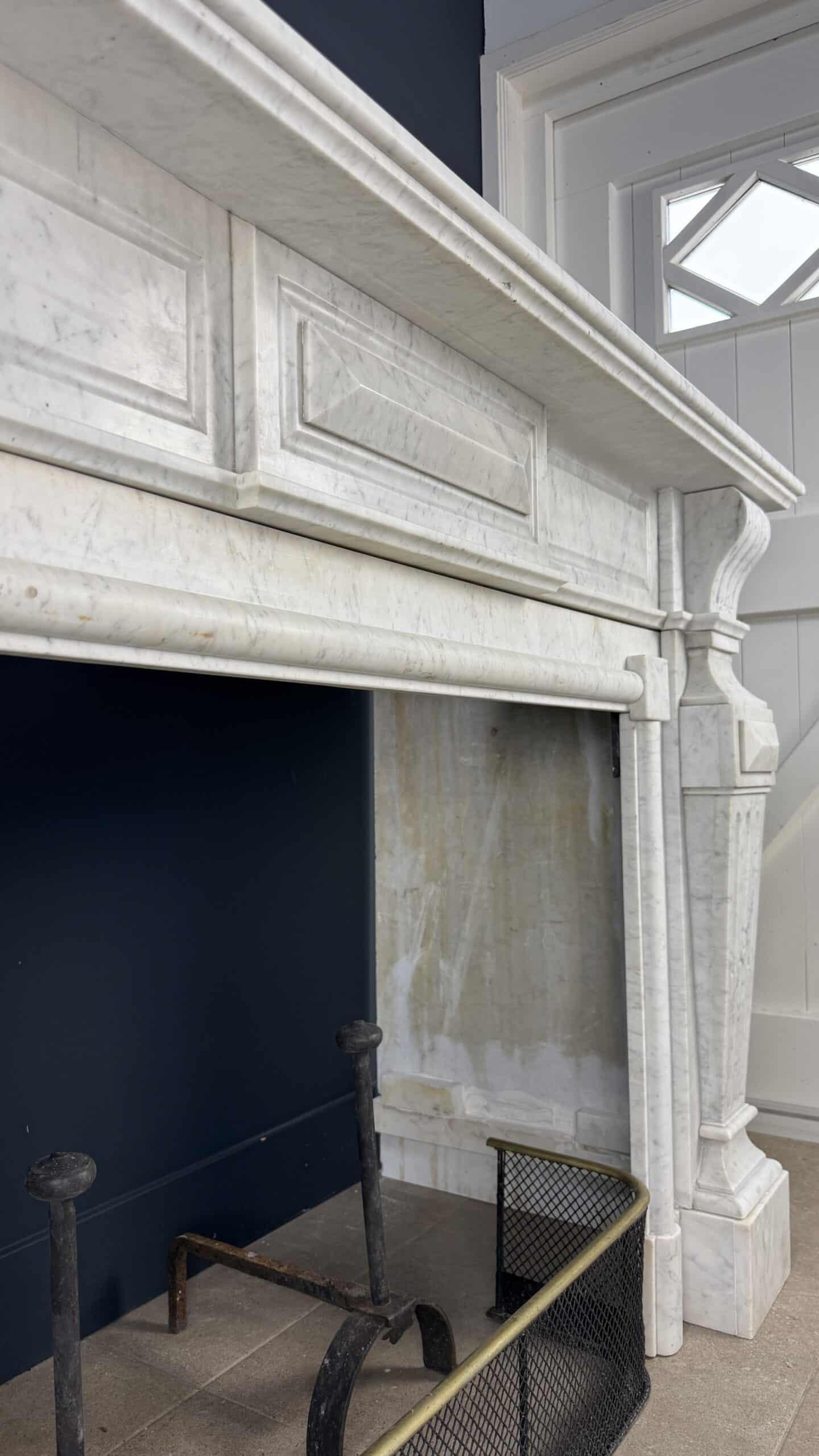 antieke xxl schouw Carrara marmer