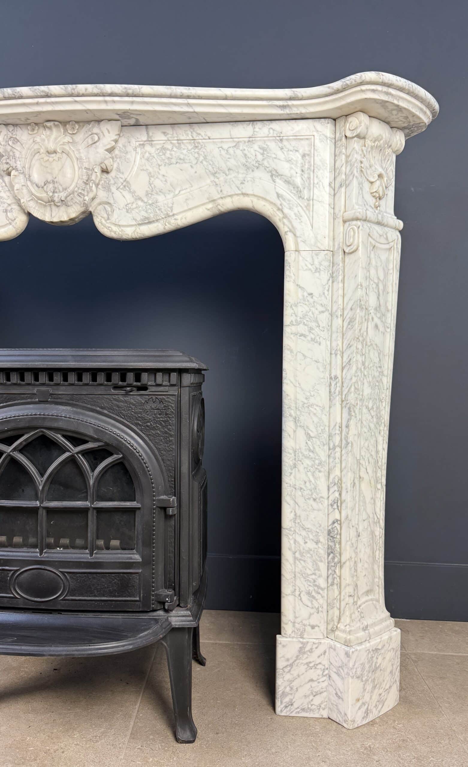 Elegante Antieke Hoge Omloopschouw Carrara Marmer