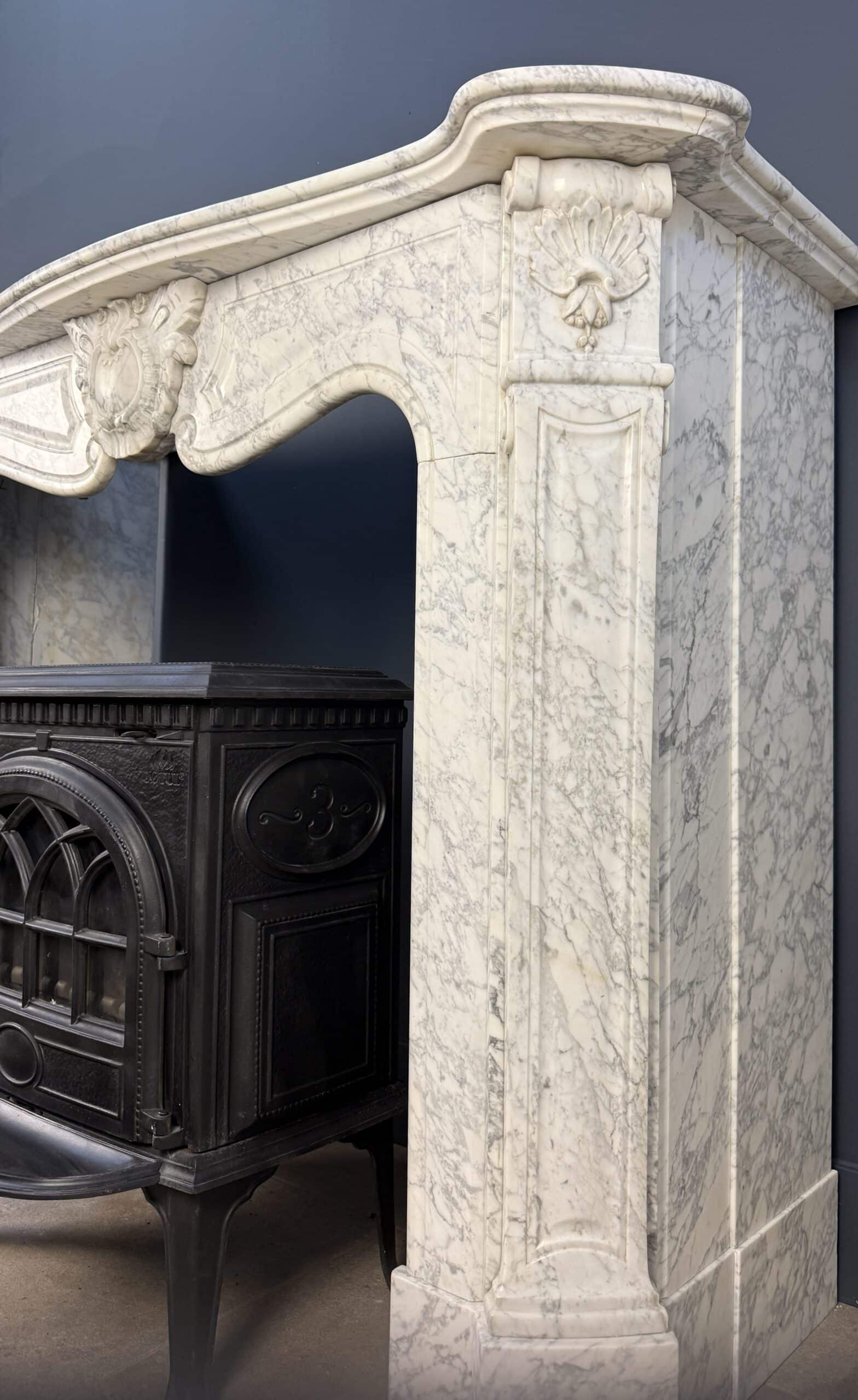 Elegante Antieke Hoge Omloopschouw Carrara Marmer