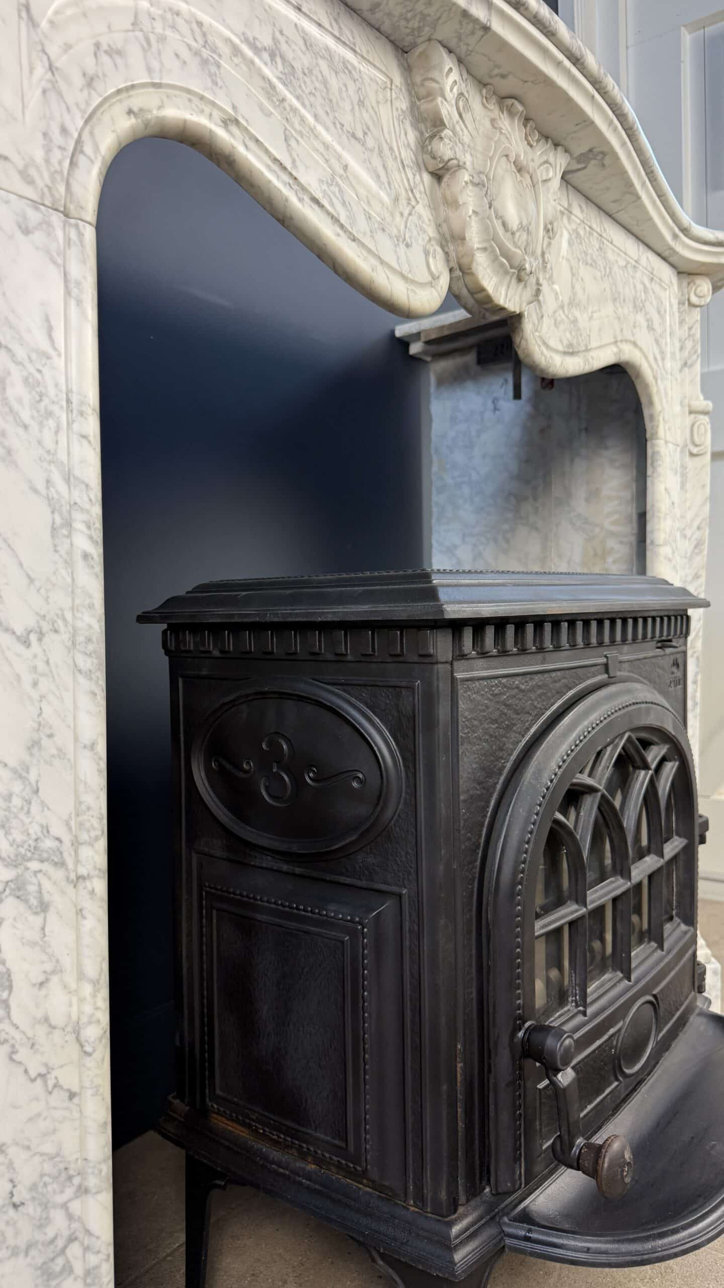 Elegante Antieke Hoge Omloopschouw Carrara Marmer